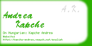 andrea kapche business card